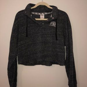 PINK Long Sleeve Crop Top